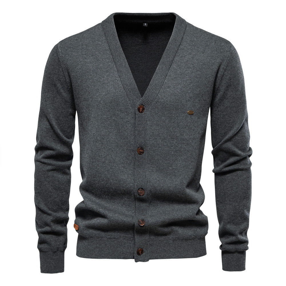 Men's Knit Cardigan Button Casual Sweater S-2XL Waffle Texture