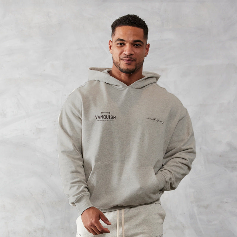 Vanquish Spring and Autumn New Men's Sports Fitness Oversized Pullover Hoodie High Quality Cotton Sweater