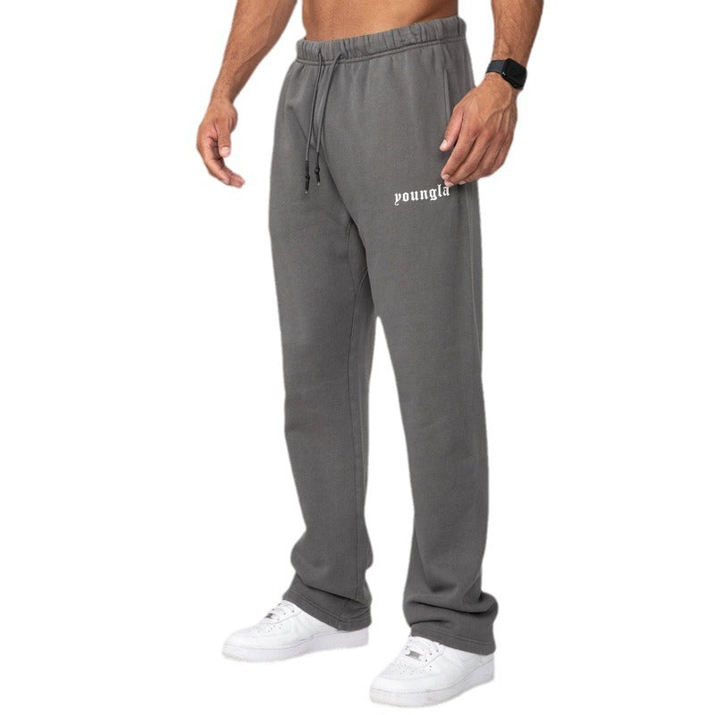 Youngla Men's Sports Pants Autumn and Winter New Gym Cotton Printed Ankle-Tied Leisure All-Match Sweatpants