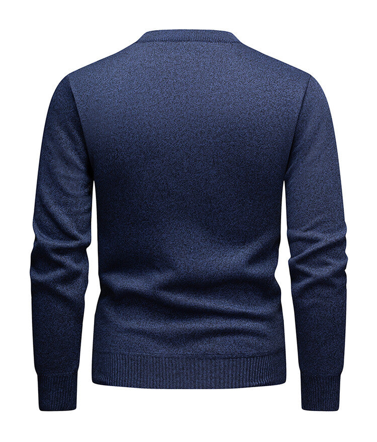 Men's knitted sweater round neck solid color warm and comfortable loose M-4XL