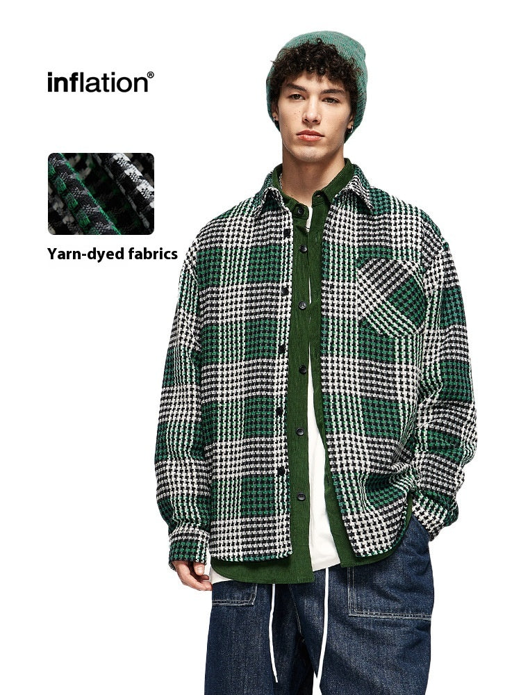 Men's Shirts New Colorful Heavyweight Shirt Trendy Loose Casual Long Sleeve