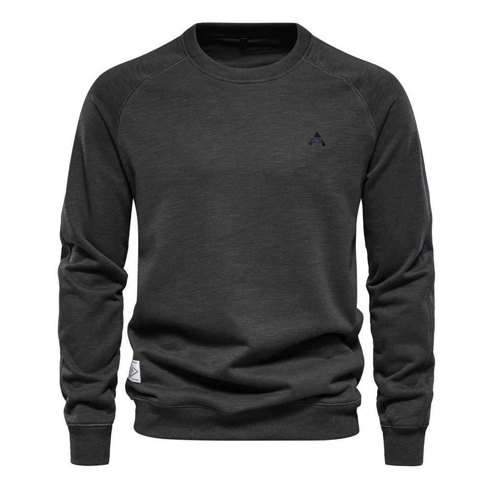 Men's crew neck sweatshirt Cotton warm trendy all-match autumn and winter S-2XL