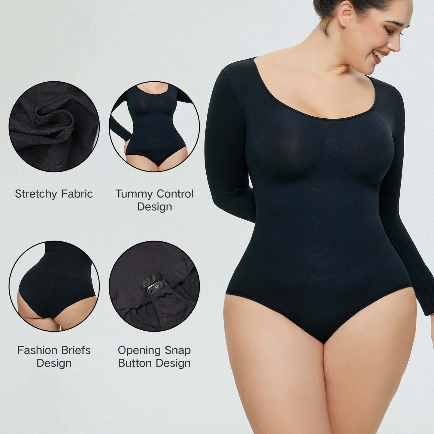 Slimming Bodysuit for Women Slimming Bodysuit for Women Bodysuit Women Bottoming Shirt Long Sleeve Corset Romper Underwear Body Shaper Seamless One-Piece Corset