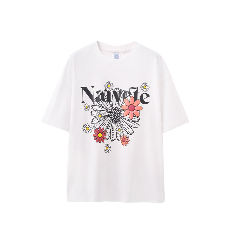 Men's T-shirt Magic Color Foam Daisy Print Fashion Loose Short Sleeve