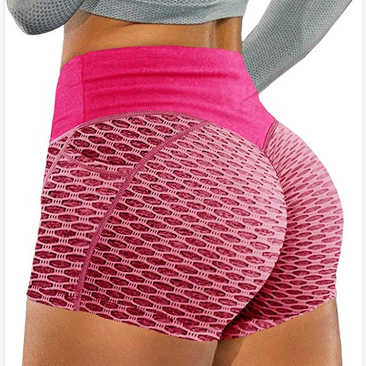 Leggings For Women plus Size Honeycomb Yoga Shorts Women's Sports Jacquard Shorts Honeycomb Pocket Fitness Yoga Shorts