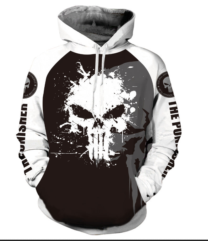 Men's hoodie Marvel Punisher print casual fashion brand S-5XL