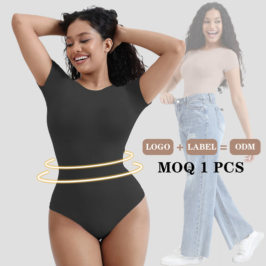 Slimming Bodysuit for Women Slimming Bodysuit for Women Body Corset Full Body Strong Pressure Chest Corset Outer Wear Tight-Fitting Solid Color Short Sleeve Jumpsuit