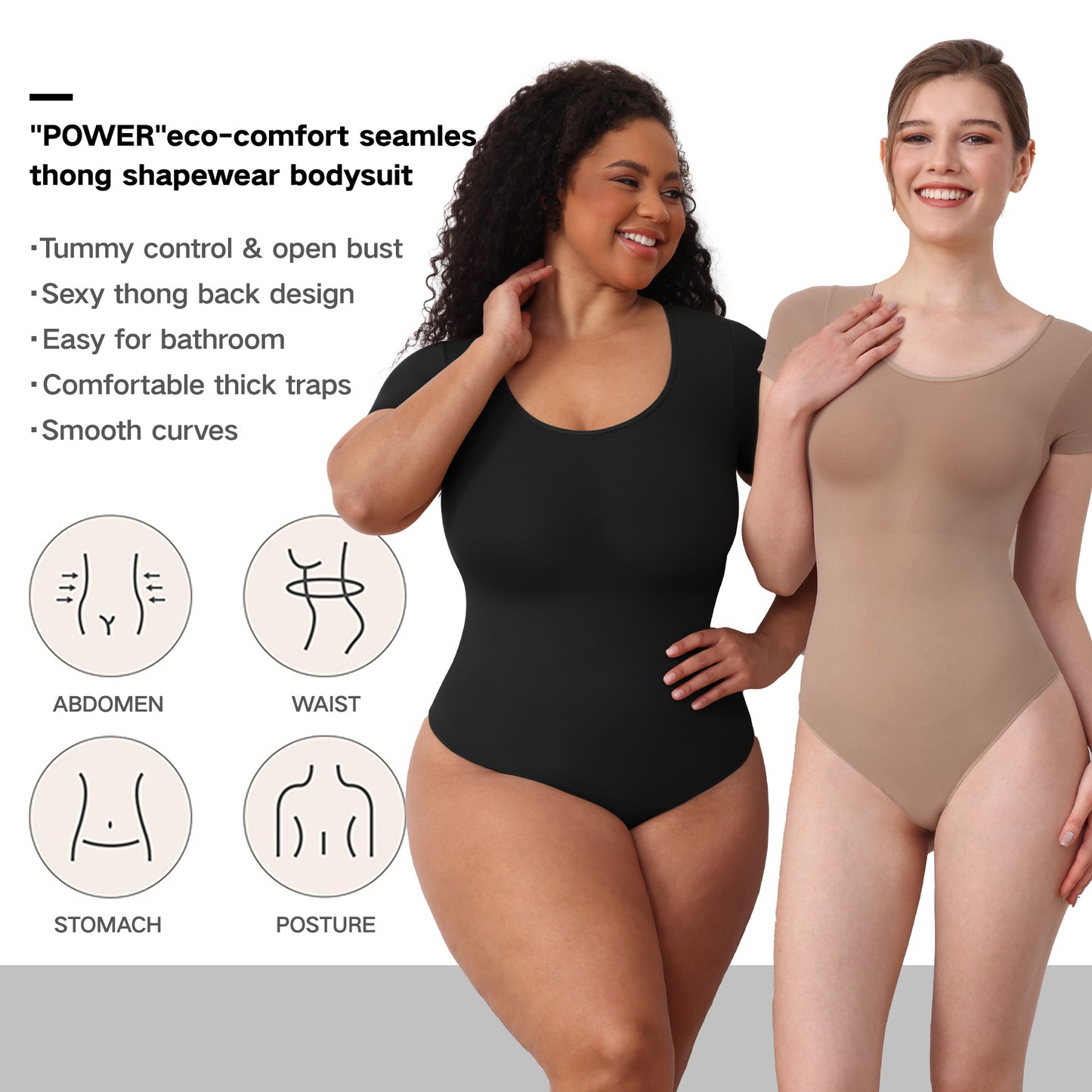 Slimming Bodysuit for Women Slimming Bodysuit for Women Shapewwear Crew Neck Body-Shaping Corsets Short Sleeve Encryption Girdle T-Shaped Corset Skim Shapewear