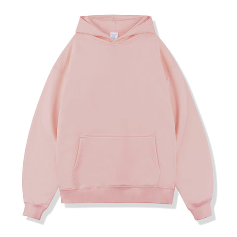 Mens Hooded Sweatshirt Long Sleeve Solid Knitted Hoodie Pullover Sweater
