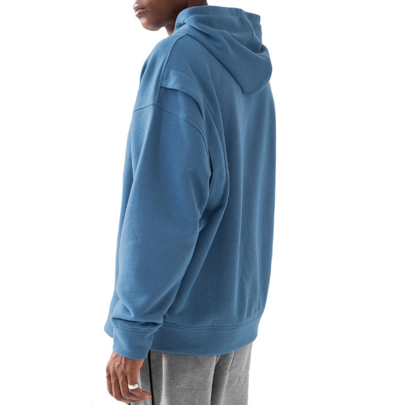 Men's Hoodies 100% Cotton High Quality Sports Loose Solid Color Warm Hoodies Large Size M-3XL