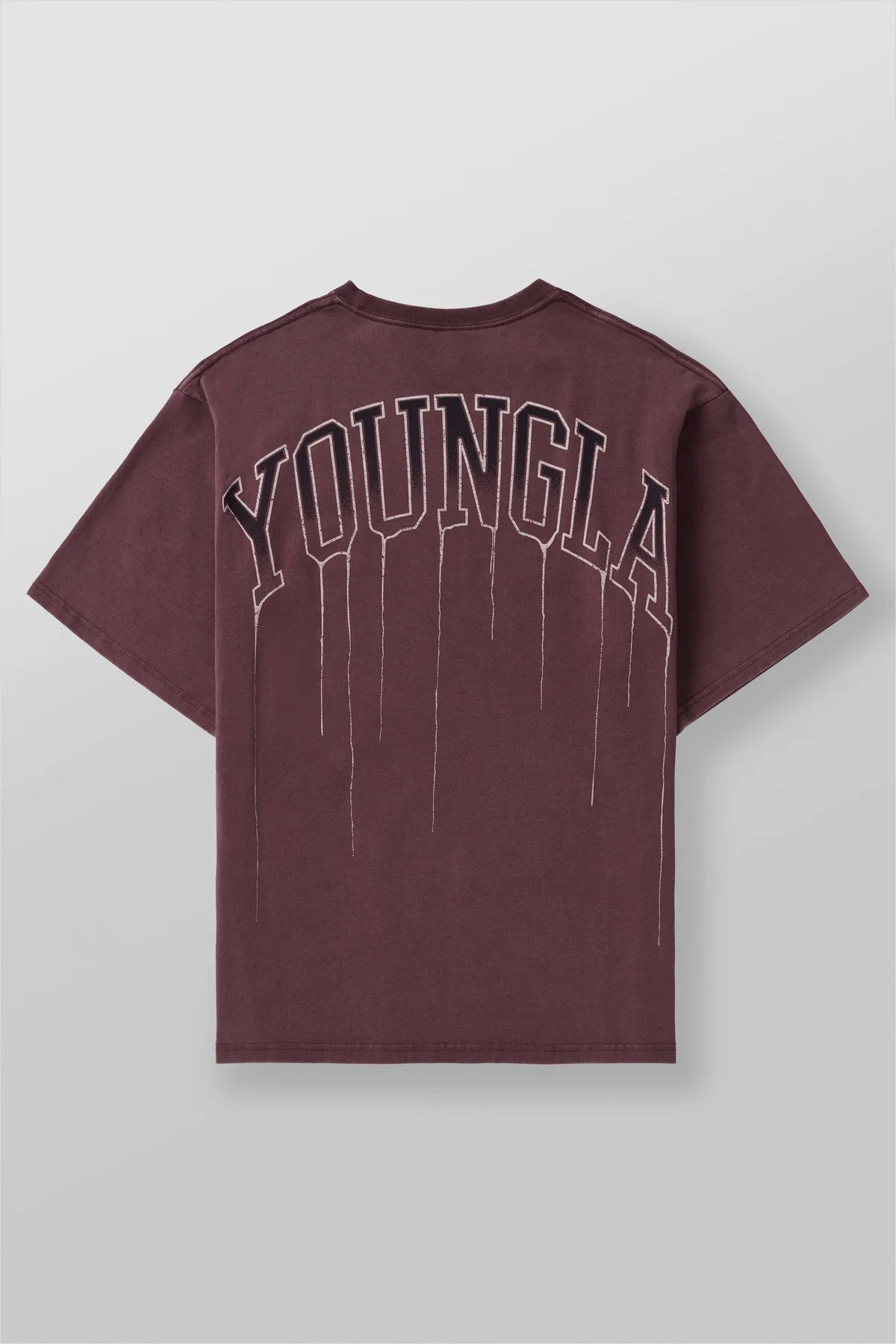 Youngla Men's Oversized T-shirt Cotton round Neck Loose Short Sleeves Gym Sports Fitness T-shirt 240 Fabric