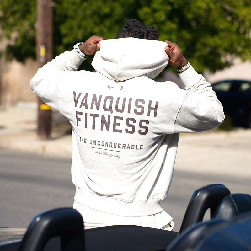 Vanquish Spring and Autumn New Men's Sports Fitness Oversized Pullover Hoodie High Quality Cotton Sweater