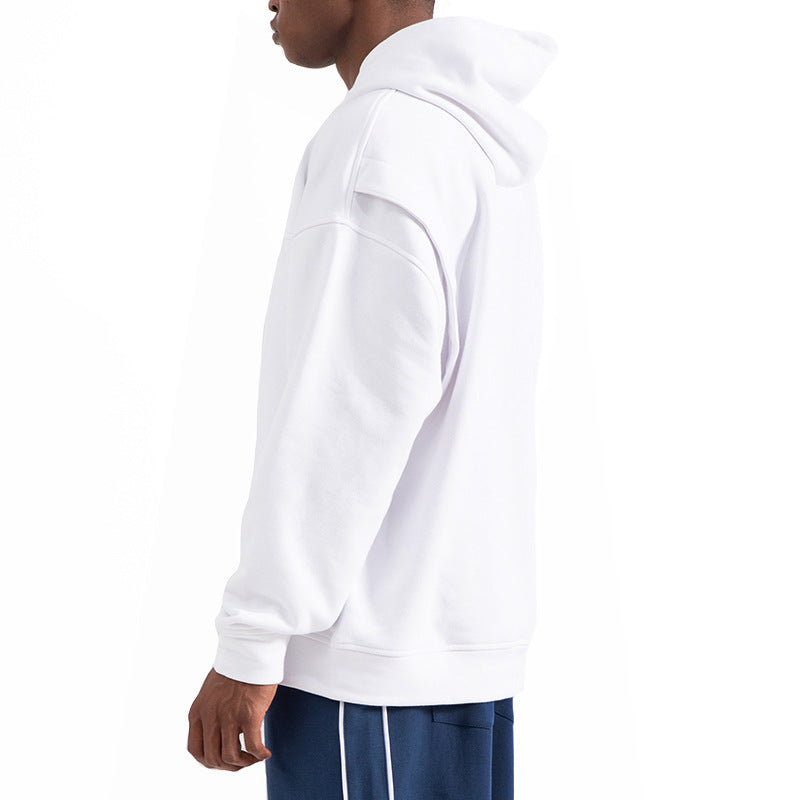 Men's Hoodies 100% Cotton High Quality Sports Loose Solid Color Warm Hoodies Large Size M-3XL