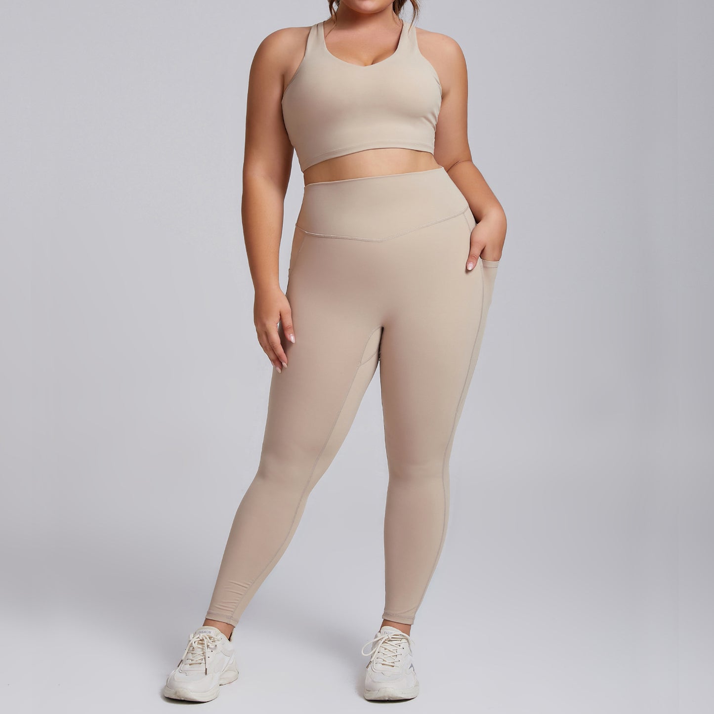 Leggings for Women Sexy plus Size Yoga Wear Suit Women's Tight Sportswear Two-Piece Bra Yoga Pants