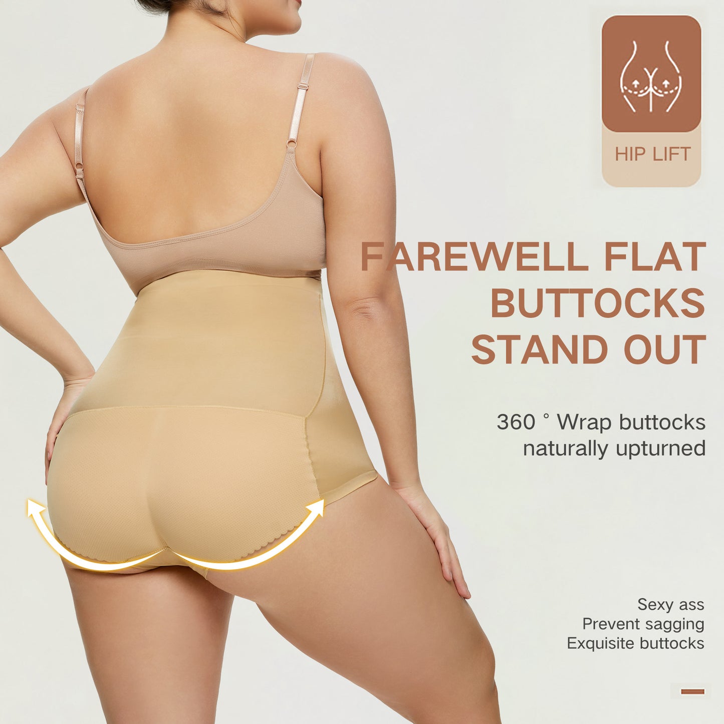 Slim Bodysuit for Women High Waisted Tuck Pants Women Seamless Hip Raise Hip Lift Tights Bodybuilding Girdle Body Shaping Triangle Fake Butt Lifting Panties