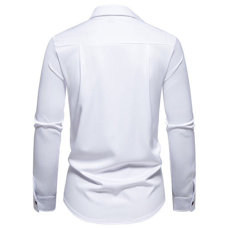 Men's shirts, irregular slanted buttons, fashionable and casual henley collar shirts, M-3XL