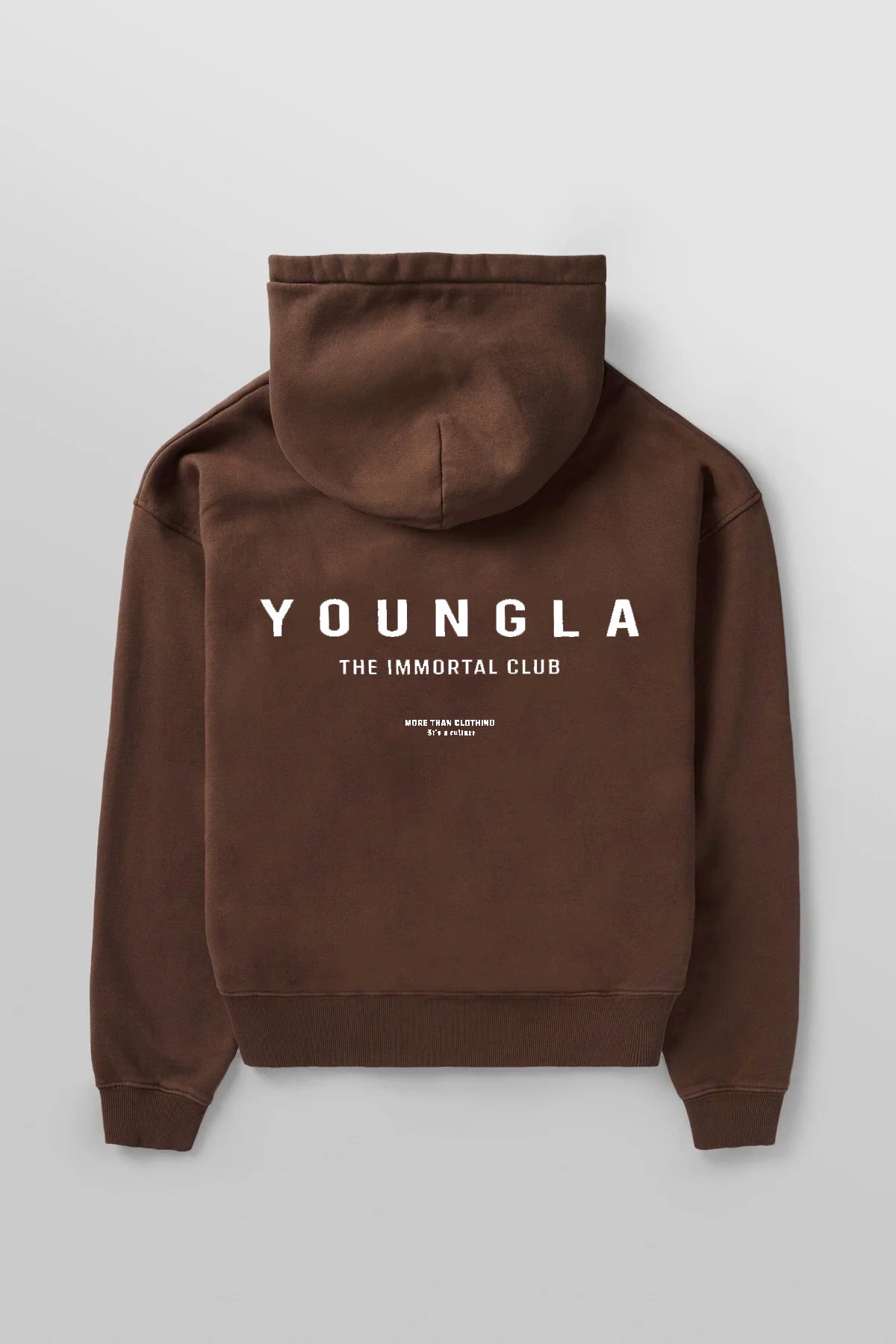 Youngla Men's Oversized Pullover Hoodie Double-Layer Composite Fabric Printed Jacket Sports Fitness Sweatshirt