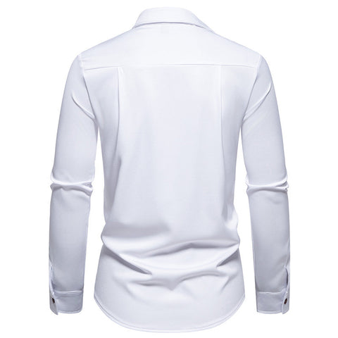 Men's shirts, irregular slanted buttons, fashionable and casual henley collar shirts, M-3XL