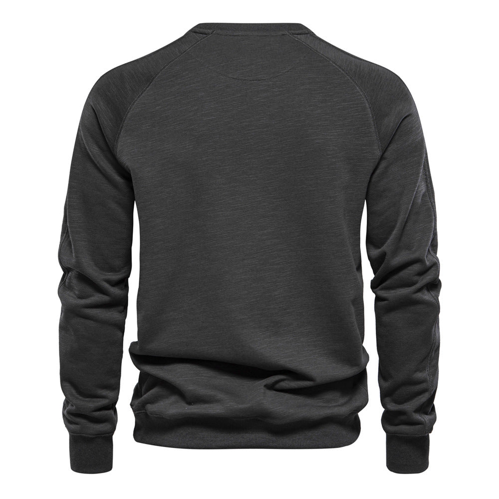 Men's crew neck sweatshirt Cotton warm trendy all-match autumn and winter S-2XL