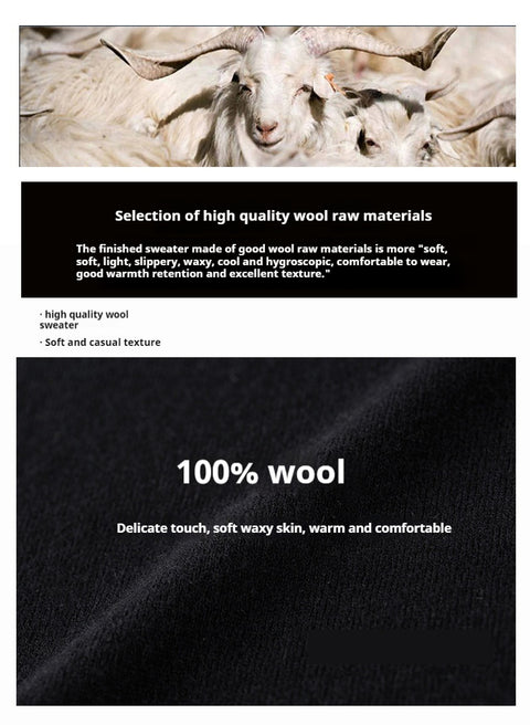 Men's Sweater 100% Pure Cardigan Autumn Winter Crew Neck Sweater Men's Thermal Base Layer