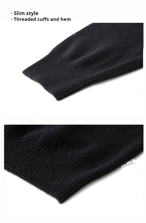 Men's Sweater 100% Pure Cardigan Autumn Winter Crew Neck Sweater Men's Thermal Base Layer