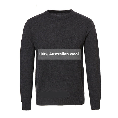 Men's Sweater 100% Pure Cardigan Autumn Winter Crew Neck Sweater Men's Thermal Base Layer