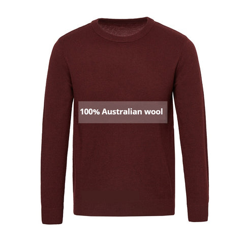 Men's Sweater 100% Pure Cardigan Autumn Winter Crew Neck Sweater Men's Thermal Base Layer