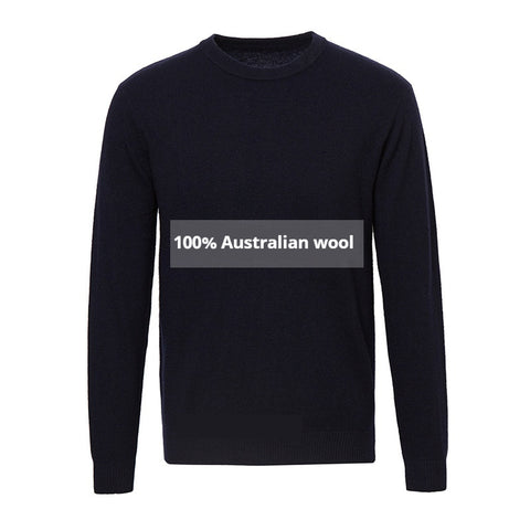 Men's Sweater 100% Pure Cardigan Autumn Winter Crew Neck Sweater Men's Thermal Base Layer
