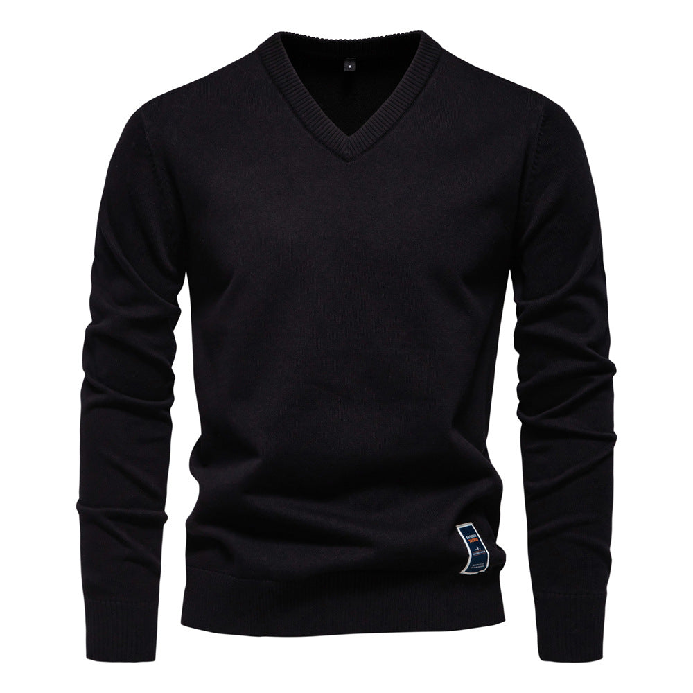 Men's Knitted Sweater V-Neck Button Casual Sweater S-2XL