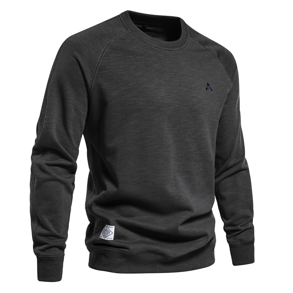 Men's crew neck sweatshirt Cotton warm trendy all-match autumn and winter S-2XL