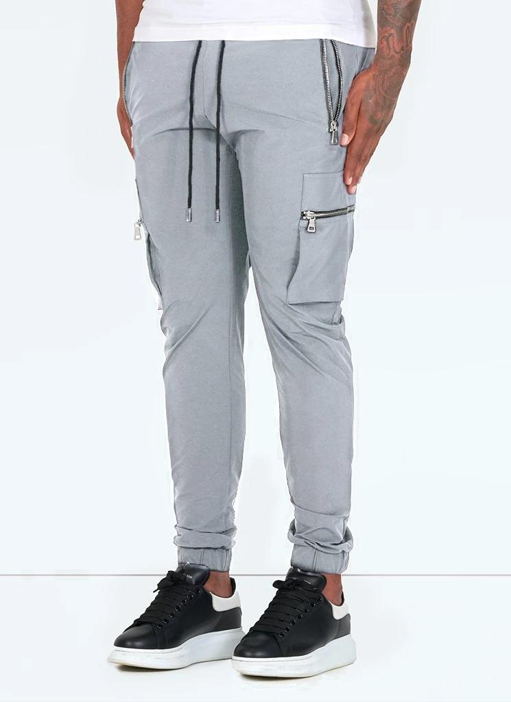 Muscle Athletic Casual Large Pocket Trousers Men's Fitness Running Training Zipper Pocket Pants