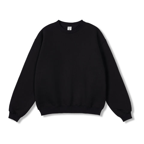 Men's solid color sweater round neck padded thickened men's pants American suit tide retro loose