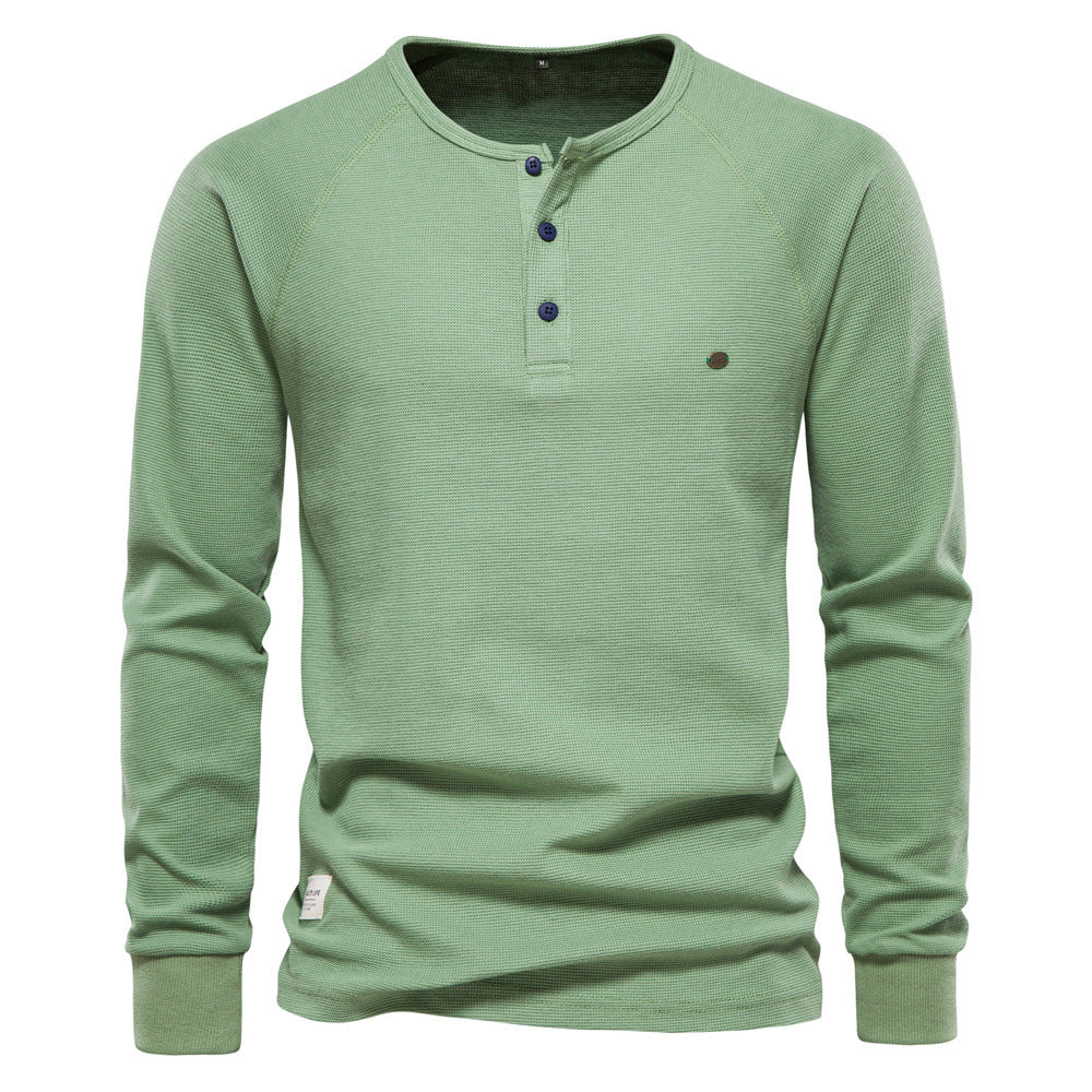 Men's Knit Polo Button Casual Cotton Sweater S-2XL Waffle Textured Collar