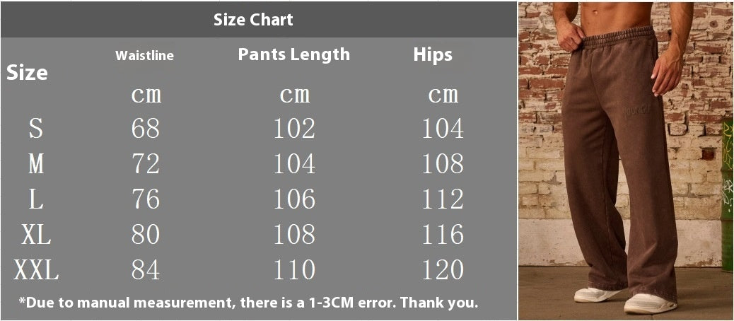 Youngla American Autumn and Winter New Sports Pants Men's Casual Loose Heavy Cotton Puff Print Casual Trousers