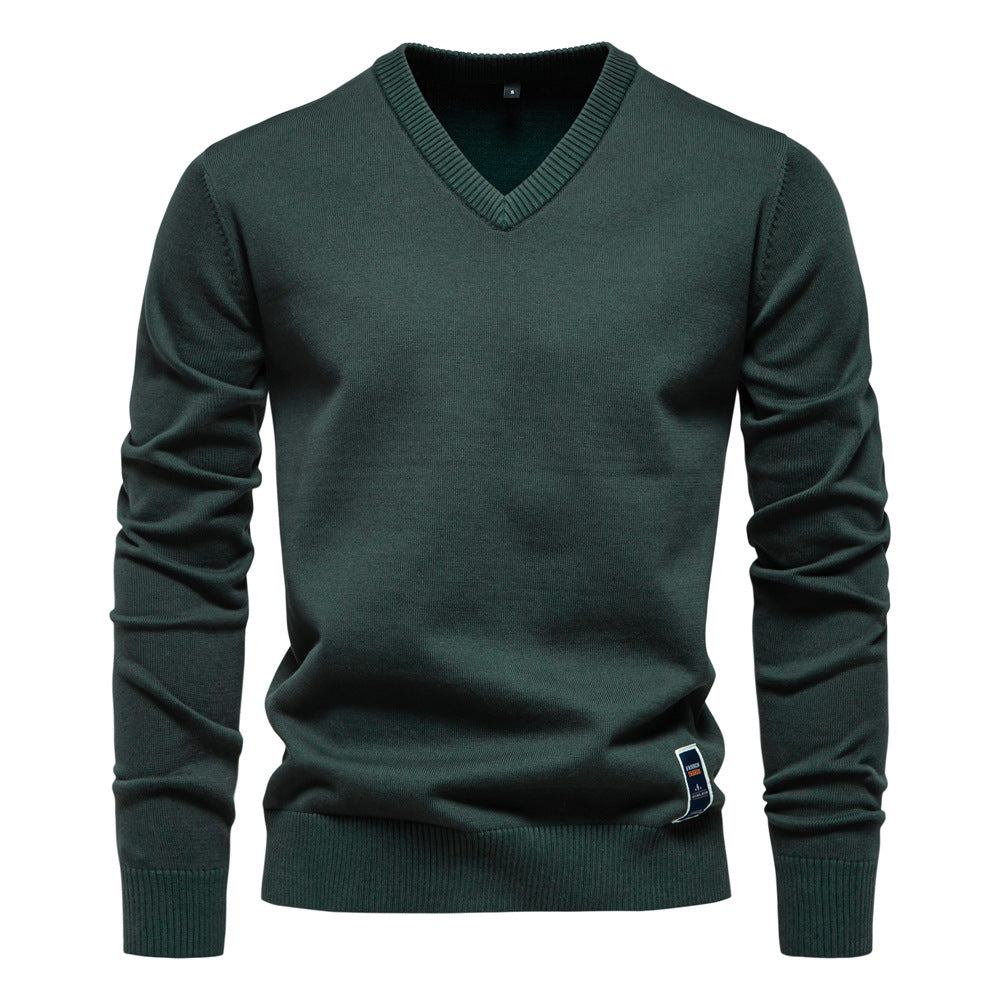 Men's Knitted Sweater V-Neck Button Casual Sweater S-2XL