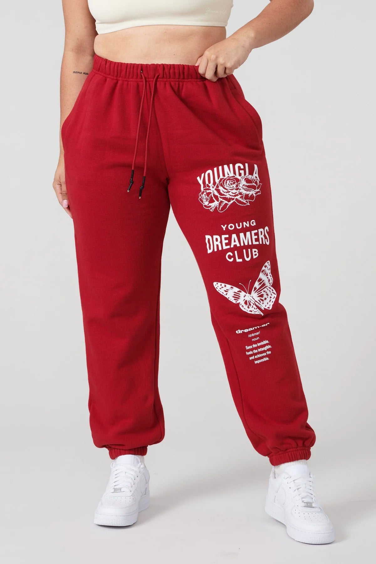 Youngla American Sports Pants Gym Bodybuilding Running Training Pants Cotton Terry Printed Ankle-Tied Trousers