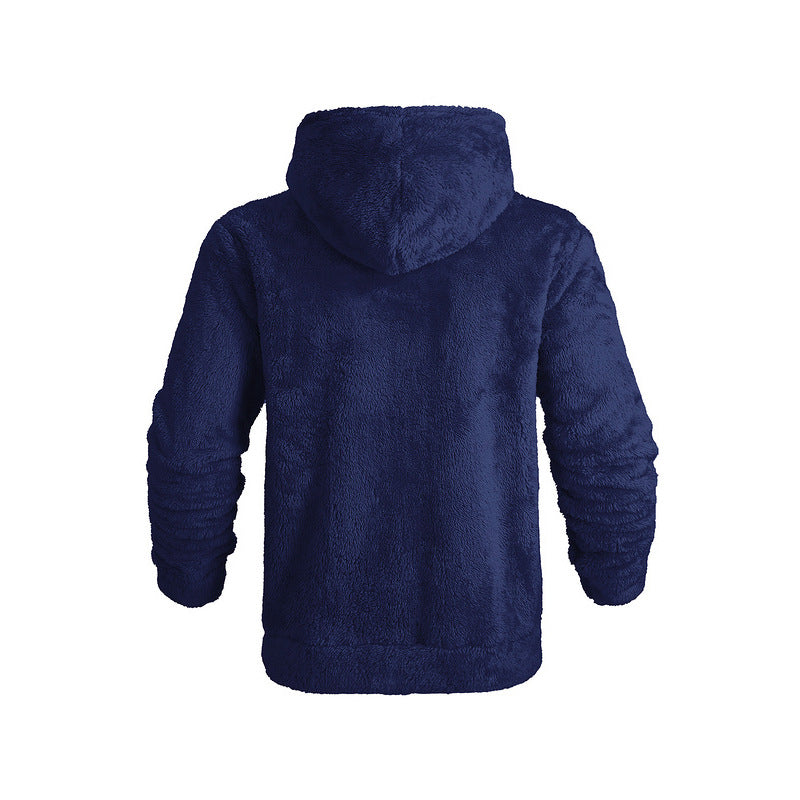 Flauschige Fuzzy-Jacke für Herren, Plüsch-Fleece, lässiger Winter-/Herbst-Cardigan mit Knopfleiste, weiche Sherpa-Oberbekleidung