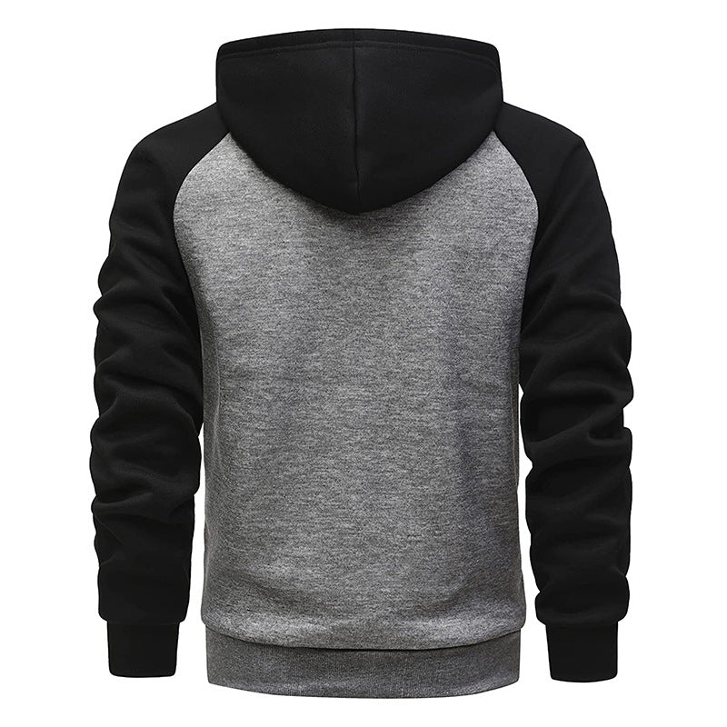 Men's fleece sweatshirts, trendy loose solid color warm hoodies, large sizes M-3XL