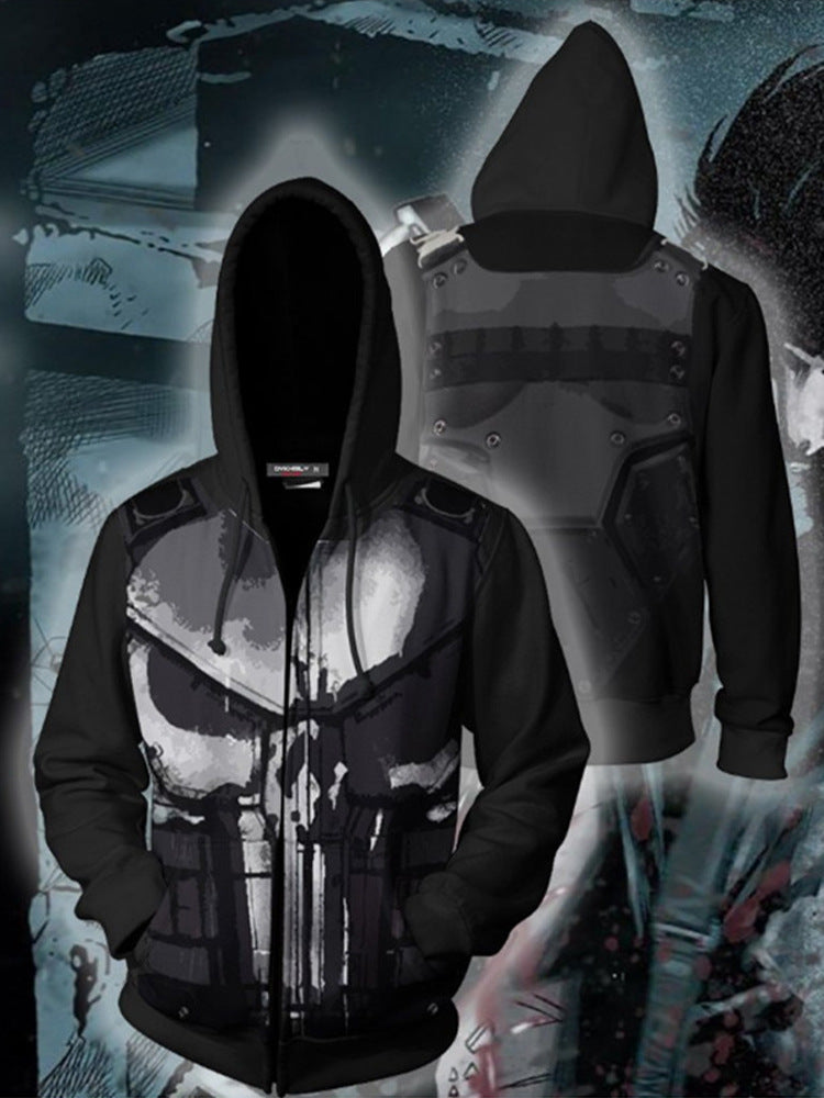 Men's hoodie Marvel Punisher print casual fashion brand S-5XL