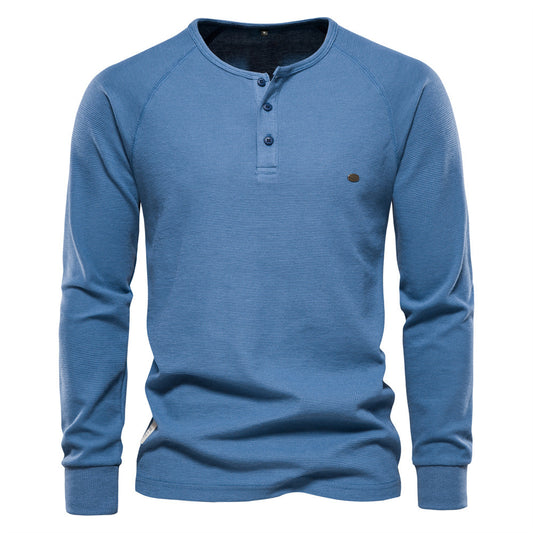 Men's Knit Polo Button Casual Cotton Sweater S-2XL Waffle Textured Collar