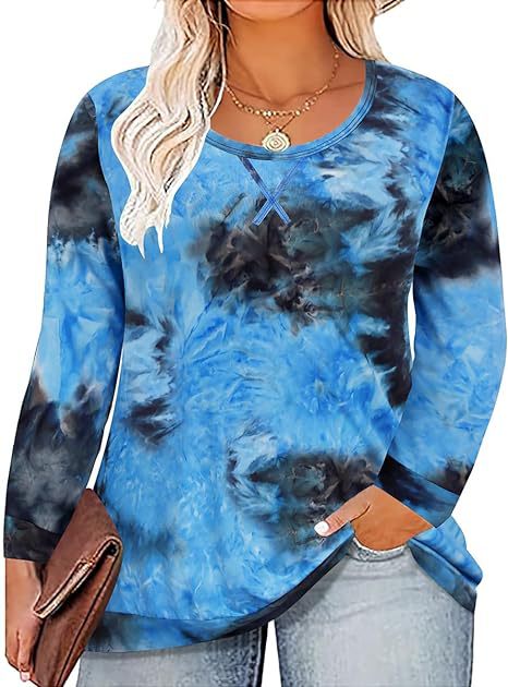 Women's Plus Size New 3/4 Sleeve V-Neck Button Casual Loose Blouse Top