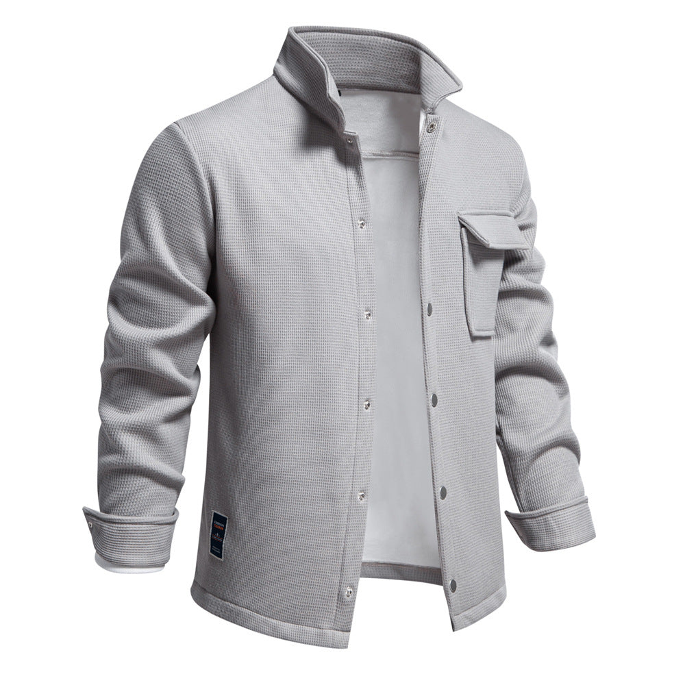 Men's knitted jacket Solid cotton Two-button lightweight unlined sport jacket