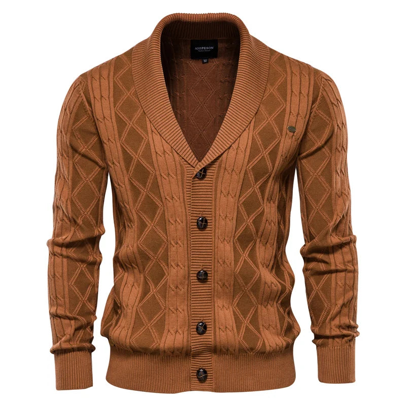 Men's Cardigan V-neck Long Sleeve Sweater Thickened Sweater Trendy Knitted Cardigan Jacket