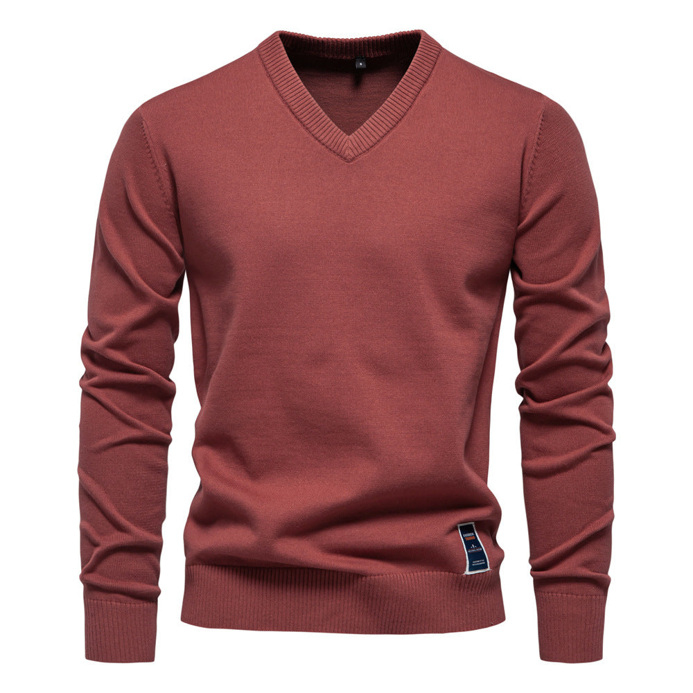 Men's Knitted Sweater V-Neck Button Casual Sweater S-2XL