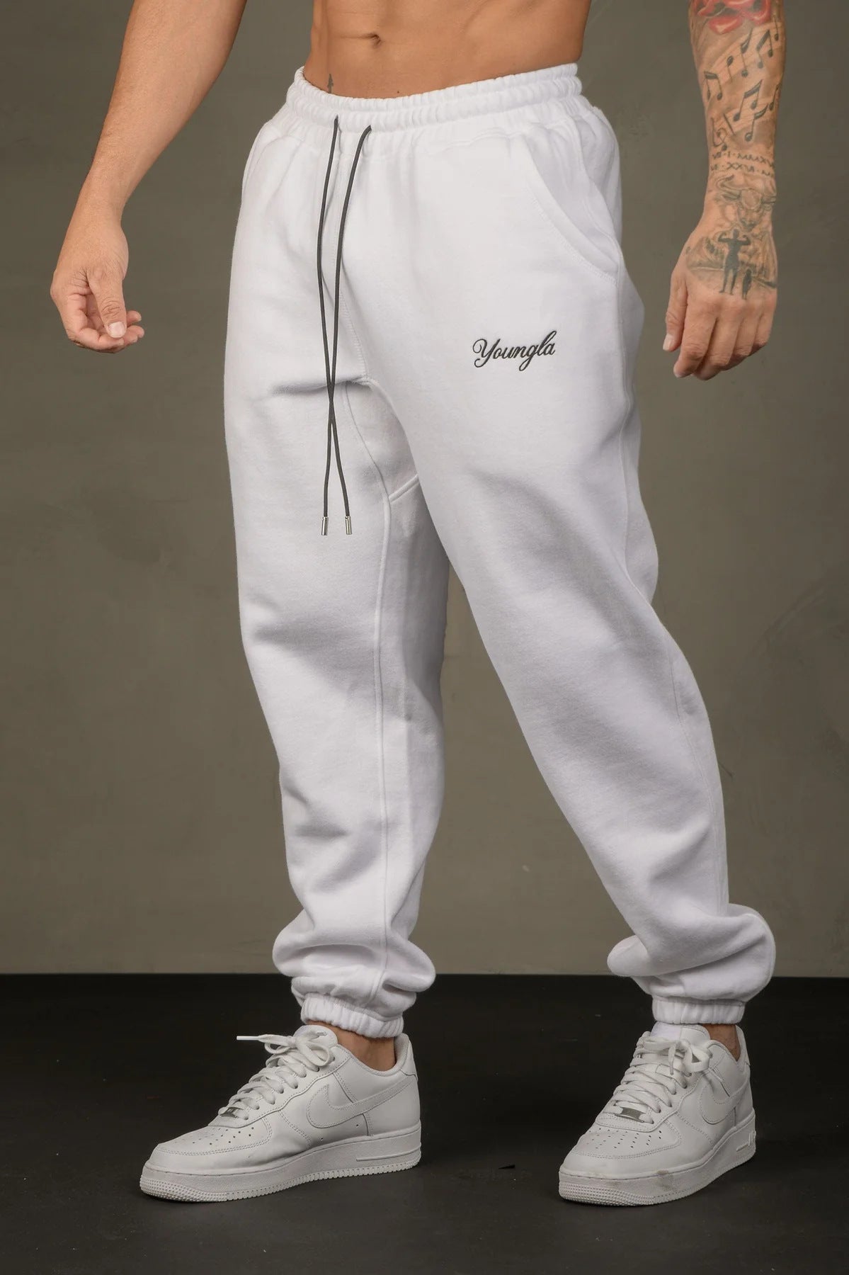 Men's Sports Pants Autumn and Winter New Gym Sports Fitness Cotton Embroidery Ankle-Tied Sweatpants