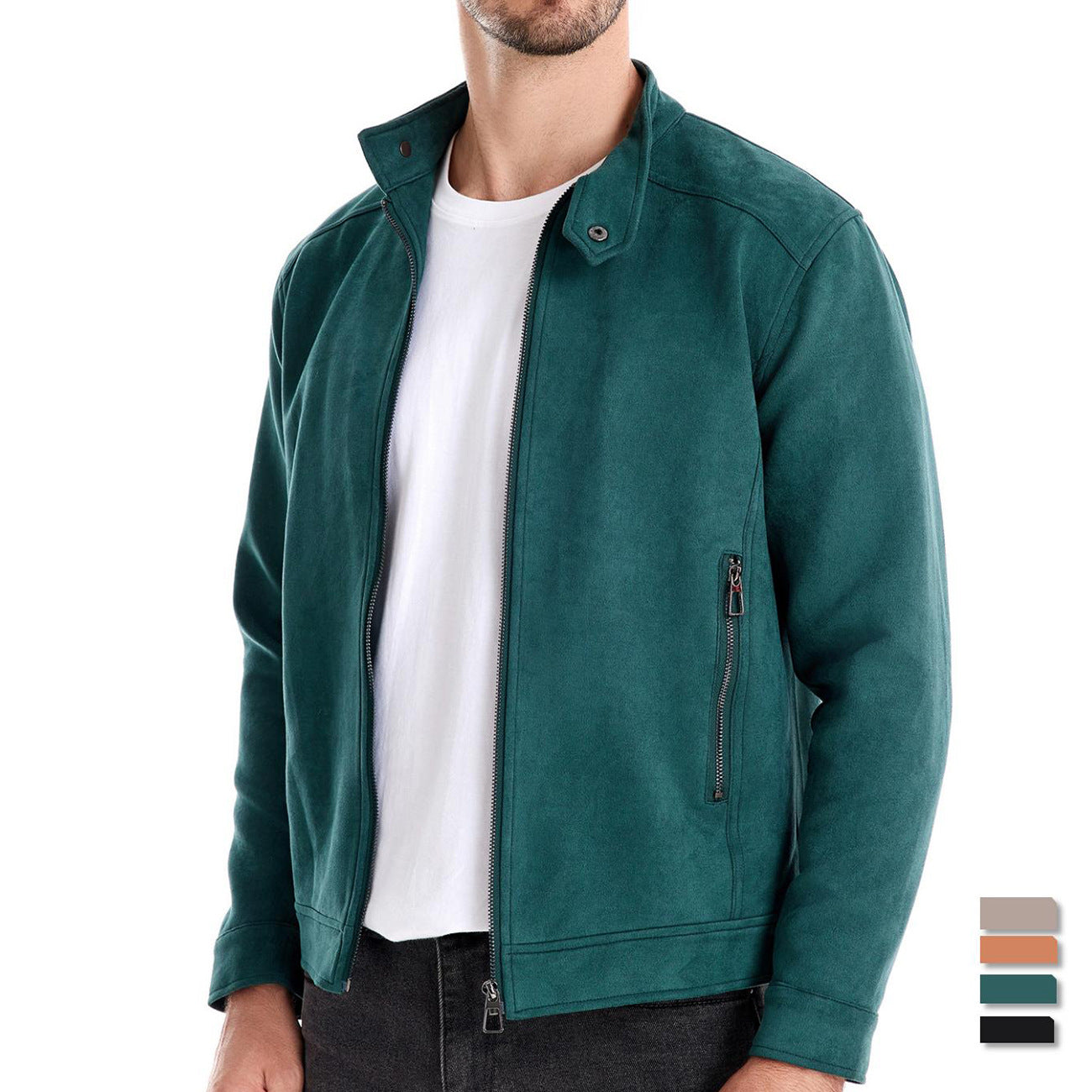 Suede Jacket for Men - Premium Suede Leather Bomber Jacket | Trucker Coat for Mens