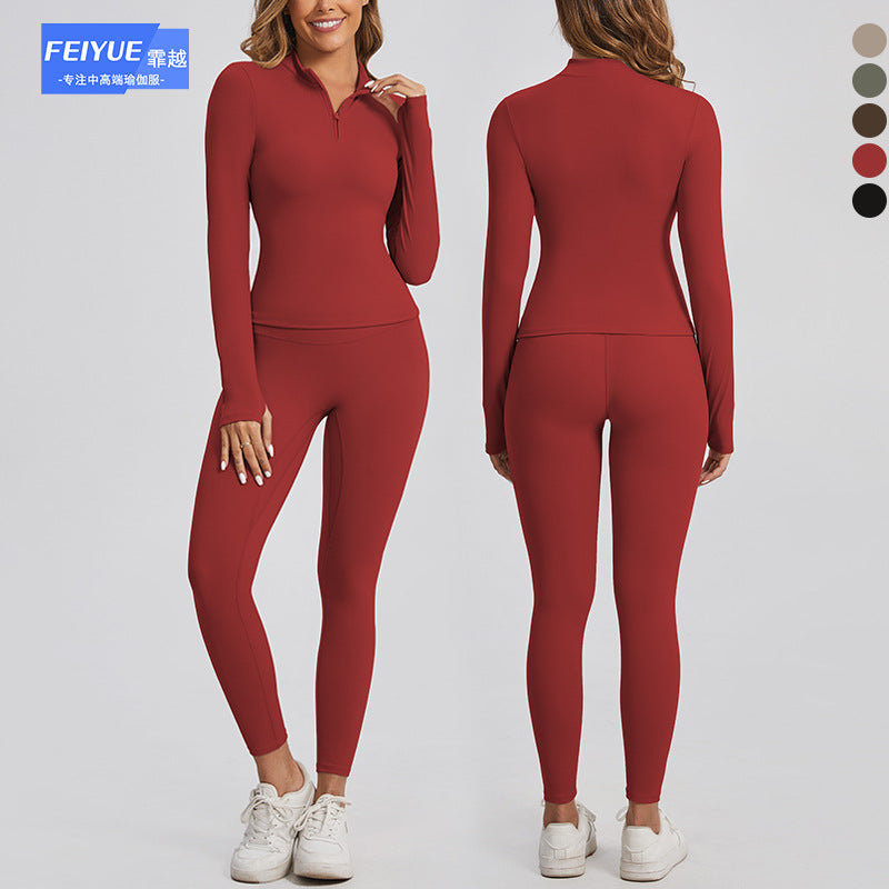 leggings For Women Sports Long Sleeve Slim-Fit Yoga Wear Sets Outdoor Running Sports Workout Clothes Suit