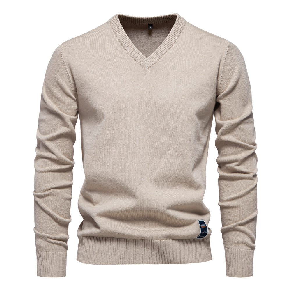 Men's Knitted Sweater V-Neck Button Casual Sweater S-2XL