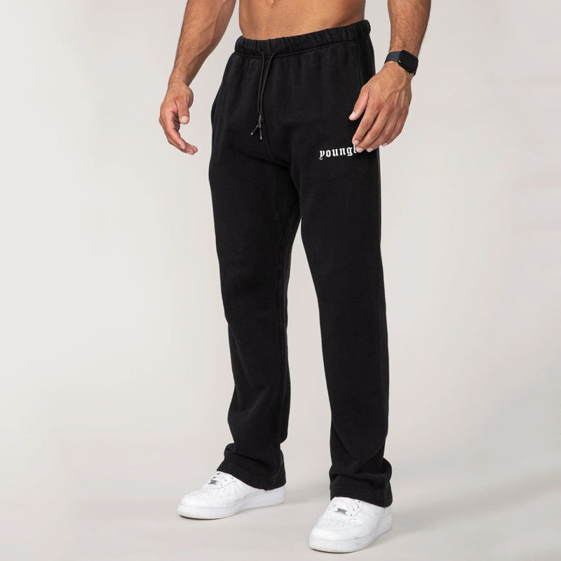 Youngla Men's Sports Pants Autumn and Winter New Gym Cotton Printed Ankle-Tied Leisure All-Match Sweatpants