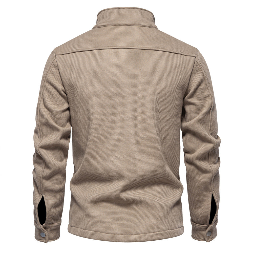 Men's knitted jacket Solid cotton Two-button lightweight unlined sport jacket